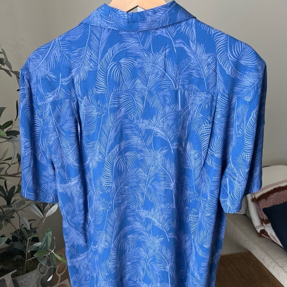 Weatherproof Vintage Navy Tropical Short Sleeve Button Up Shirt Size S NWT $60 - Picture 5 of 6